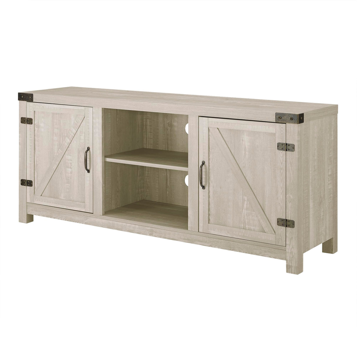 Georgetown Modern Farmhouse Double Barn Door TV Stand for TVs up to 65 Inches,