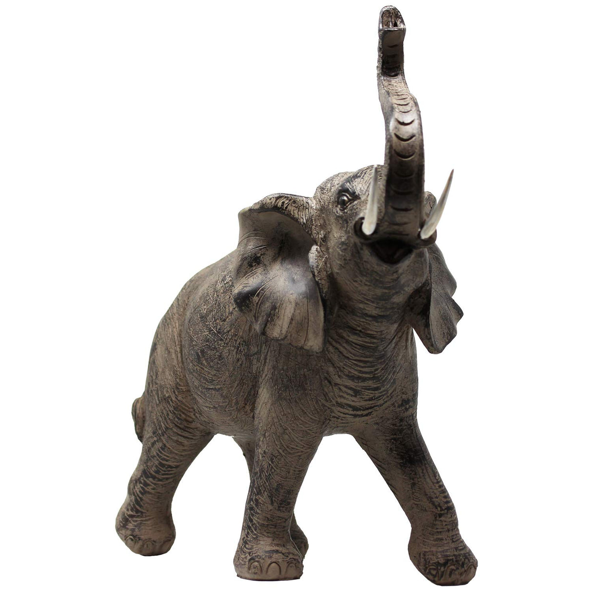 Seraphic Large 13" African Elephant Statue Gifts for Women, Big Elephant Decor Scuplture with Trunk Up for Home Decor