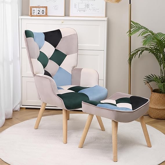Accent Chair with Ottoman Living Room Chair and Ottoman Set