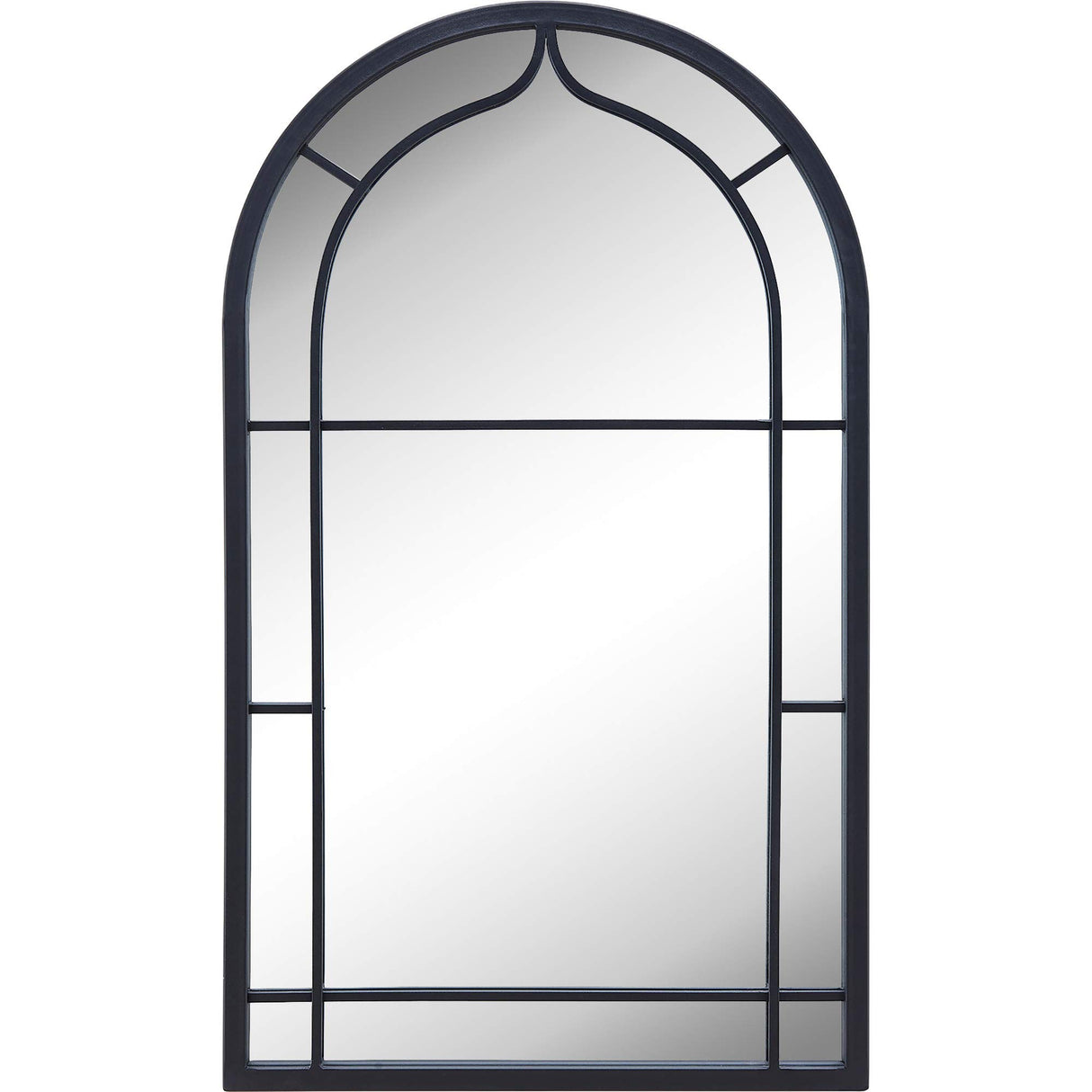 Ariana Farmhouse Arch Metal Mirror, American Crafted, Dark Gray, 20 x 1 x 33 ,