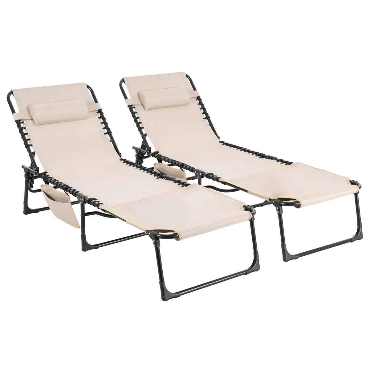 Oxford Chaise Lounge Chair, Patio Tanning Chair with Face Hole Adjustable 5-Position