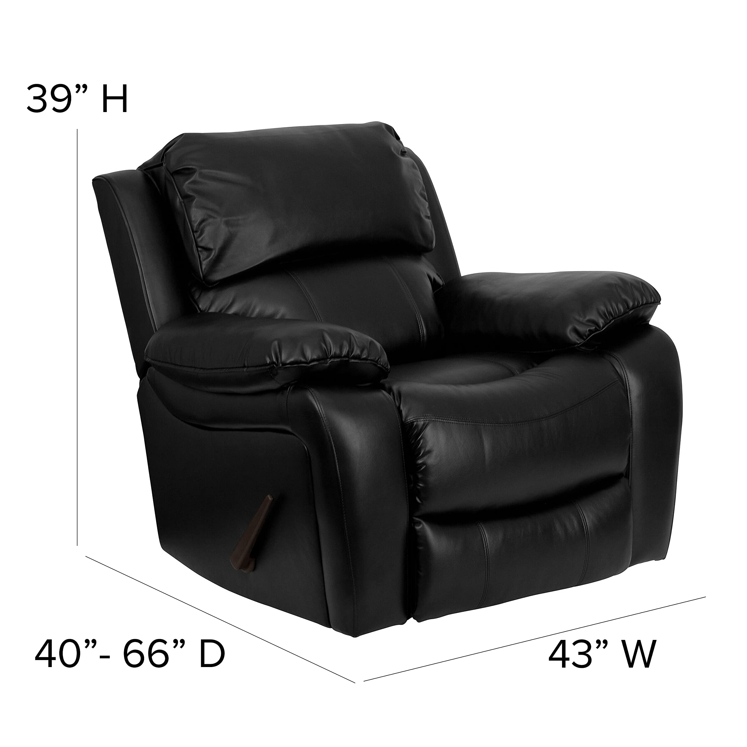 RockPort LeatherSoft Rocker Recliner Chair – Plush Bustle Back