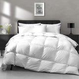 Heavyweight Down Feather Fibers Comforter King Size - Ultra-Soft Luxury High Fill-Power Hotel-Style Thicker