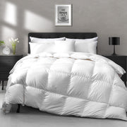 APSMILE Lightweight Down Feather Fibers Comforter Queen Size - Cooling Bed Comforter, Hotel Collection High Fill-Power Thin Duvet Insert for Warm Weather/Hot Sleepers, 90x90, White
