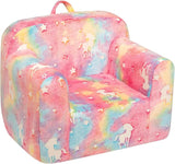 Kids Ultra-Soft Snuggle Foam Filled Chair, Toddler Cuddly Sherpa Reading Couch for Boys