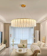 Gold Crystal Chandelier, Modern Chandelier Gold Pendant Lighting Small Round