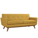 Engage Mid-Century Modern Upholstered Fabric Loveseat in Citrus