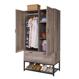 Armoire Wardrobe Closet, Freestanding Clothing Armoire Wooden Retro