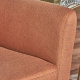 Merel Mid-Century Modern Fabric Club Chair, Orange / Natural 27.6D x 28.3