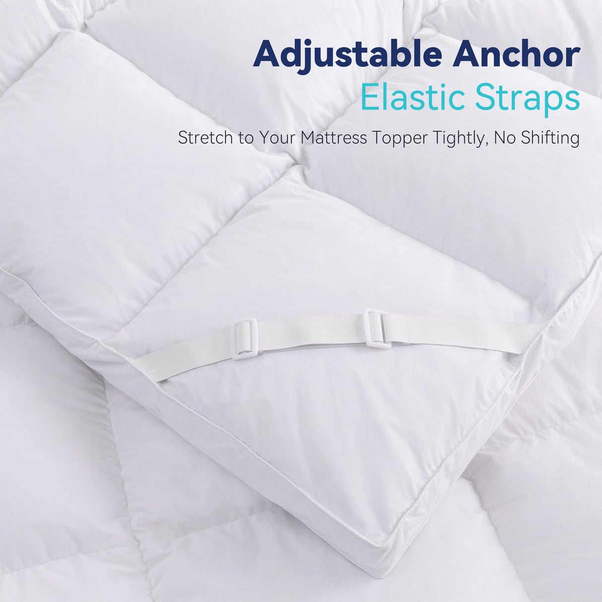 3 Inch White Goose Feather Mattress Topper,King Feather Bed Topper
