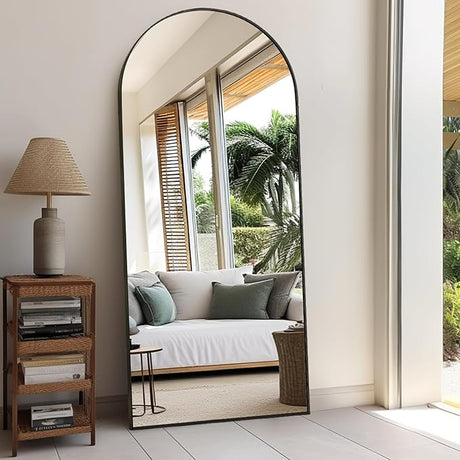 Floor Mirror Arched Full Length Mirror, 64"x21"Mirror Floor Length Standing Hanging or Leaning