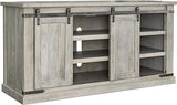 Danell Ridge Rustic TV Stand Fits TVs up to 68", 2 Sliding Barn Doors and 6 Storage Shelves