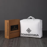 Feather Down Fiber Comforter Twin Size Duvet Insert, All Season True Baffle-Box Noiseless