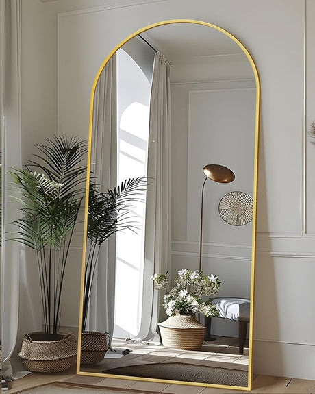 Full Length Mirror, 68"x26" Arched Floor Mirror, Glassless Mirror Full Length with Stand