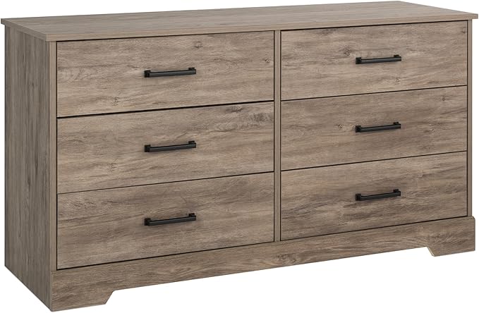 Sonoma Bedroom Furniture: Black Double Dresser for Bedroom, 6-Drawer Wide Chest of Drawers