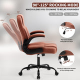 Executive Office Chair with Lumbar Support - Ergonomic PU Leather Desk Chair
