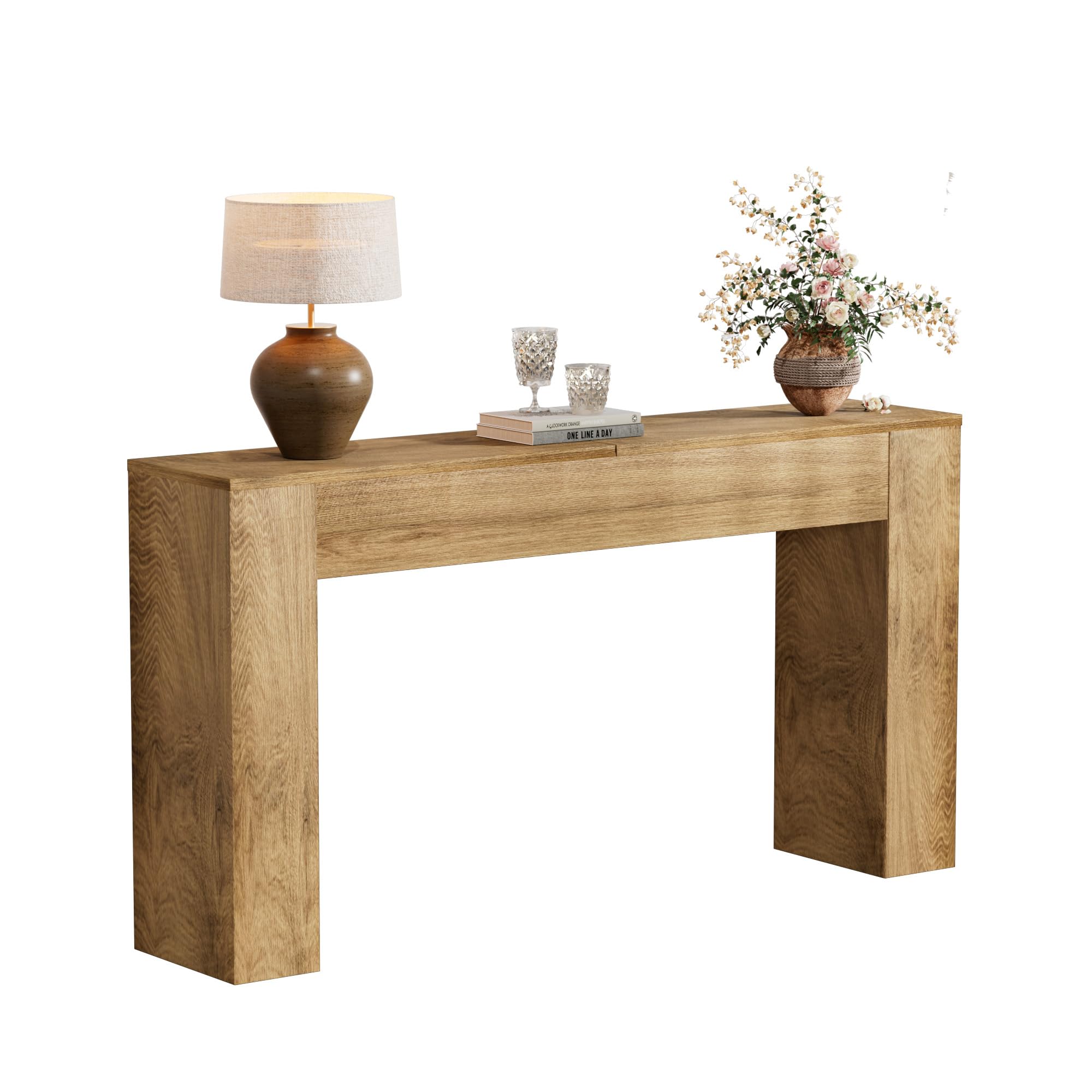 63" Wood Console Table - Farmhouse Entryway & Sofa Table