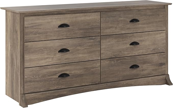 Sonoma Bedroom Furniture: Black Double Dresser for Bedroom, 6-Drawer Wide Chest of Drawers