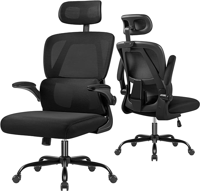 Ergonomic Office Chair, Breathable Mesh Seat, High Back with Adjustable Lumbar Support