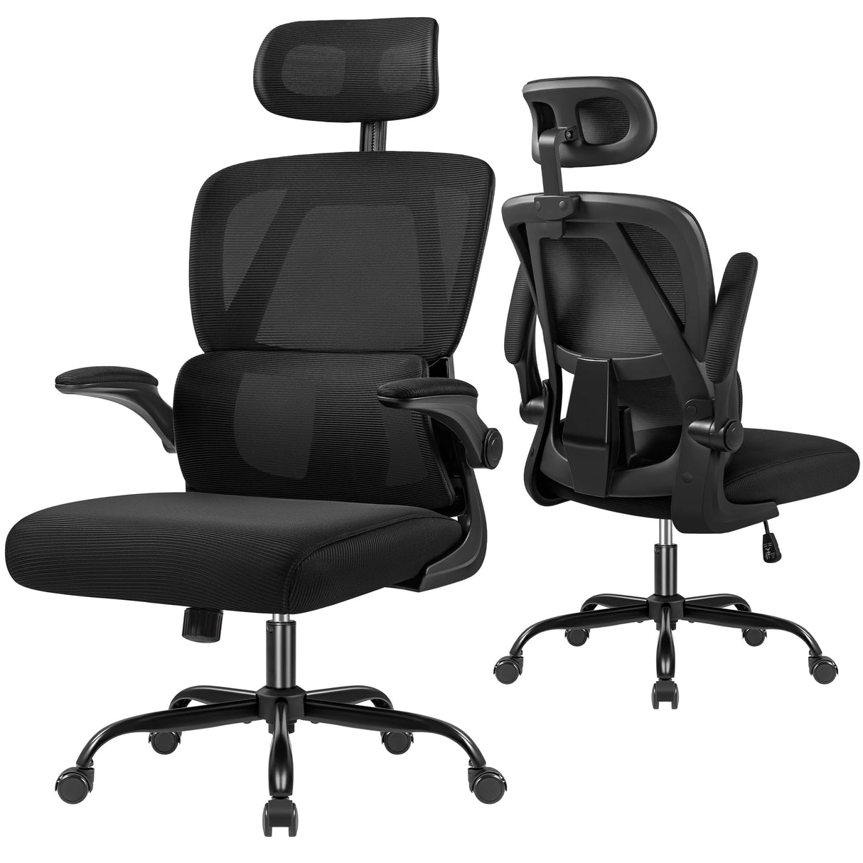 Ergonomic Office Chair, Breathable Mesh Seat, High Back with Adjustable Lumbar Support