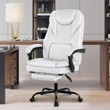 Office Chair, Big and Tall Office Chair with Foot Rest Reclining Leather Chair High Back