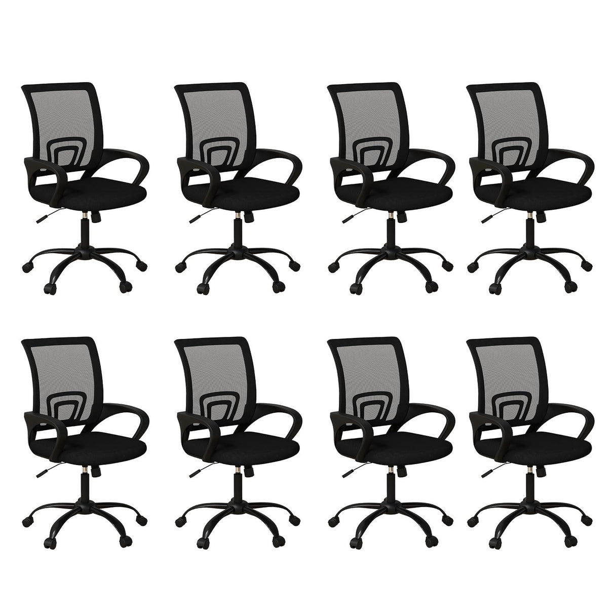 Ergonomic Office Chairs Set of 8, Swivel Rolling Height Adjustable Conference Chairs