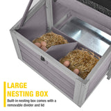Movable Chicken Coop with Wheel and Run, Large Backyard Hen House with Nesting Box 80.6"