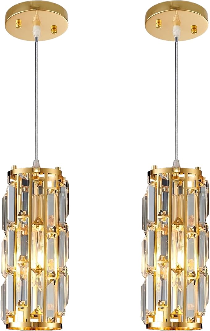 2 Pendant lamp Modern Pendant lamp, Mini Crystal Pendant lamp, Adjustable Pendant