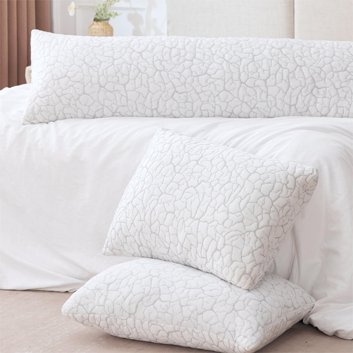 Cooling Pillows for Sleeping 2 Pack, Adjustable Shredded Memory Foam Pillows Standard