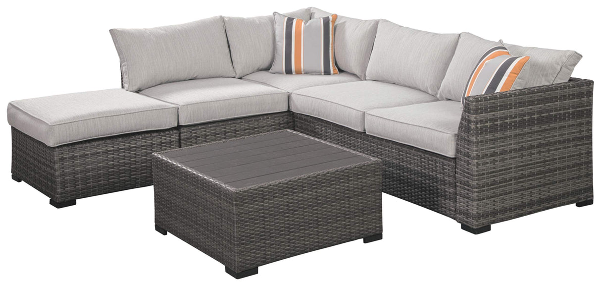 Outdoor Cherry Point 4 Piece Seating Set with Ottoman