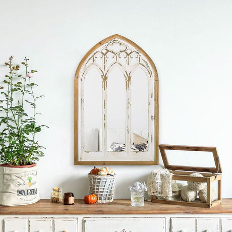 Arch Window Wall Mirror Farmhouse Cathedral Mirror Wall Decor Vintage Decorative