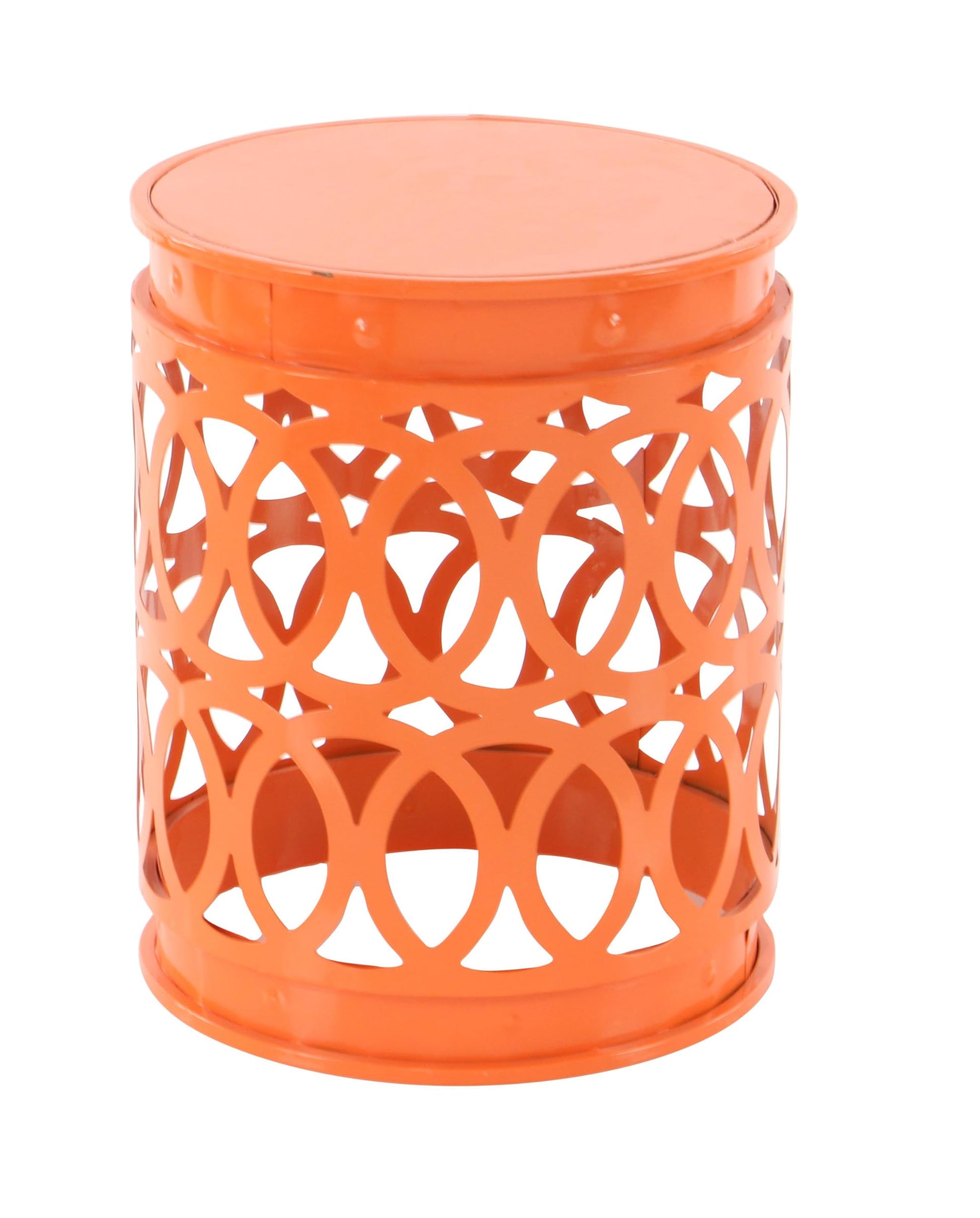Deco 79 Metal Accent Indoor Outdoor Nesting End Carved Trellis Design, Set of 3 Side Table 22", 18", 15"H, Multi Colored - Bircata