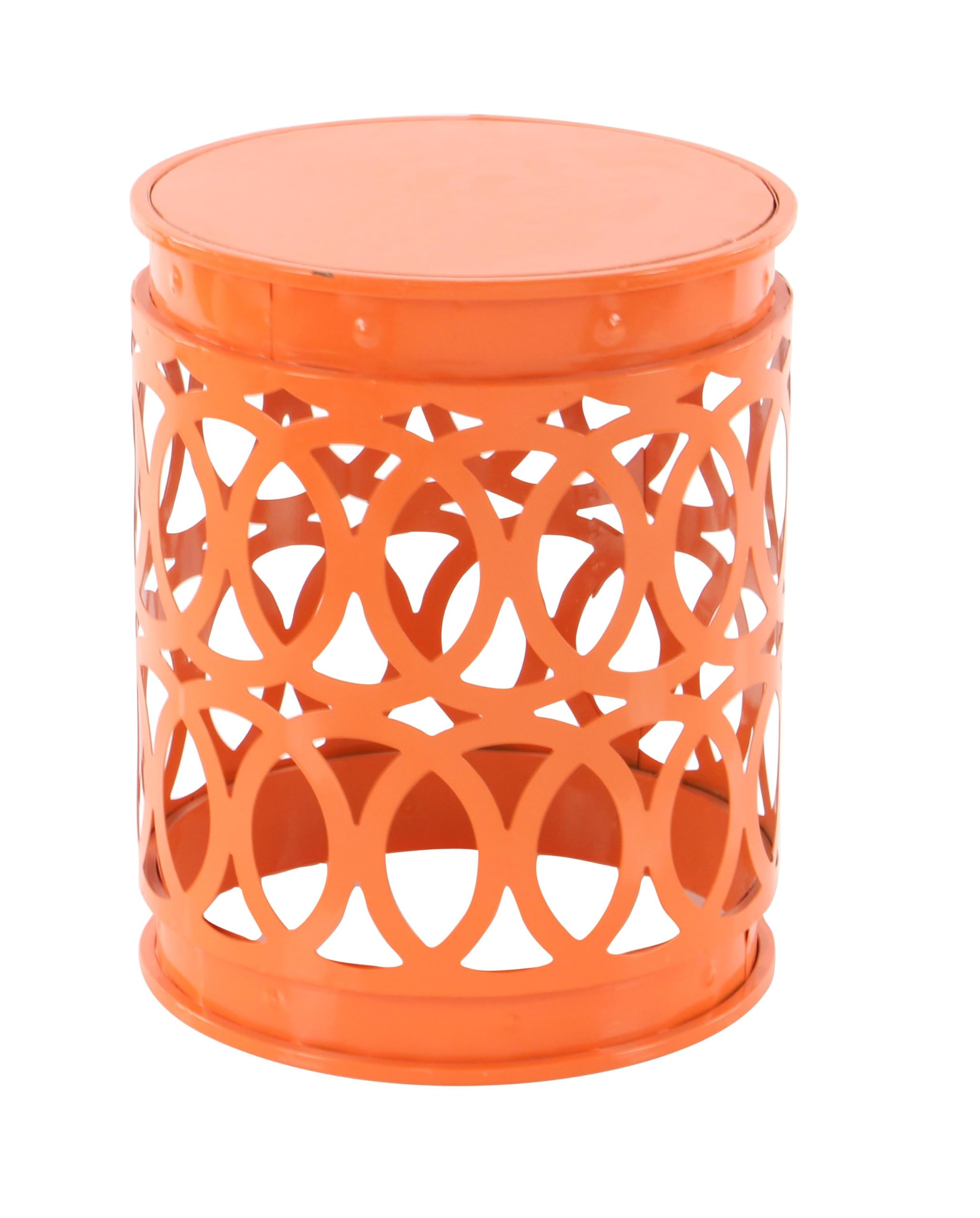 Deco 79 Metal Accent Indoor Outdoor Nesting End Carved Trellis Design, Set of 3 Side Table 22", 18", 15"H, Multi Colored - Bircata