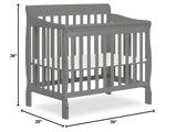 Dream On Me Aden 4-in-1 Convertible Mini Crib In Steel Grey, Greenguard Gold Certified, Non-Toxic Finish, New Zealand Pinewood, With 3 Mattress Height Settings