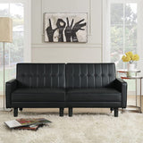 Futon Sofa Bed Couch and Sleeper Sofas for Living Room, Faux Leather Convertible