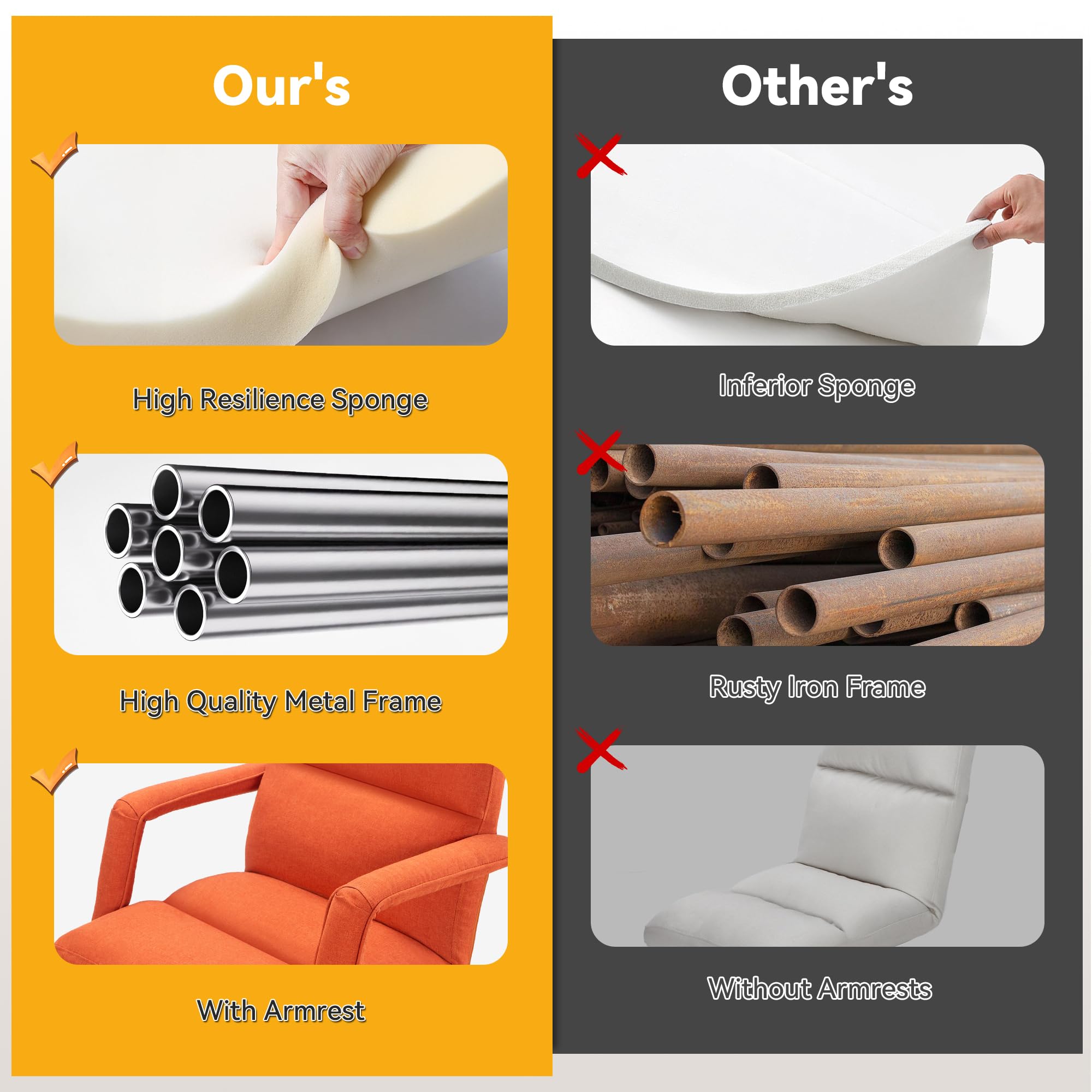 360° Swivel Floor Gaming Chair with Adjustable Backrest