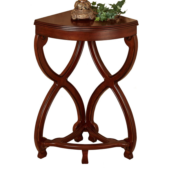 Touch of Class Ninan Corner Table - Wooden - Estate Mahogany Finish - Traditional Aesthetic - Triangle Furnishing for Bedroom, Living Room, Dining Room, Office, Foyer, Hallway