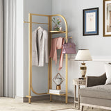 Corner Gold Metal Clothing Racks,Heavy Duty Freestanding Clothes Racks Coat Rack