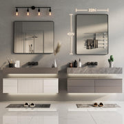 Black Bathroom Mirror for Wall, 40x32 Inch Matte Black Framed Bathroom Vanity Mirror