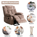 Power Lift Recliner Chair for Elderly- Heavy Duty and Safety Motion Reclining Mechanism-Antiskid Fabric Sofa Living Room Chair with Overstuffed Design, Camel