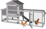 Chicken Coop Expandable Mobile Chicken House for Outdoor with Wheels