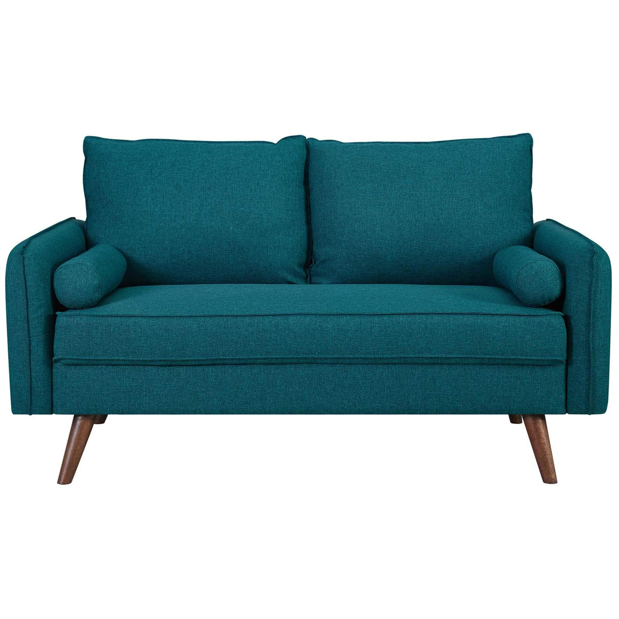 Revive Contemporary Modern Fabric Upholstered Loveseat In Teal