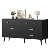 White 6 Drawers Dresser/Modern Wood Dresser Chest of Drawers