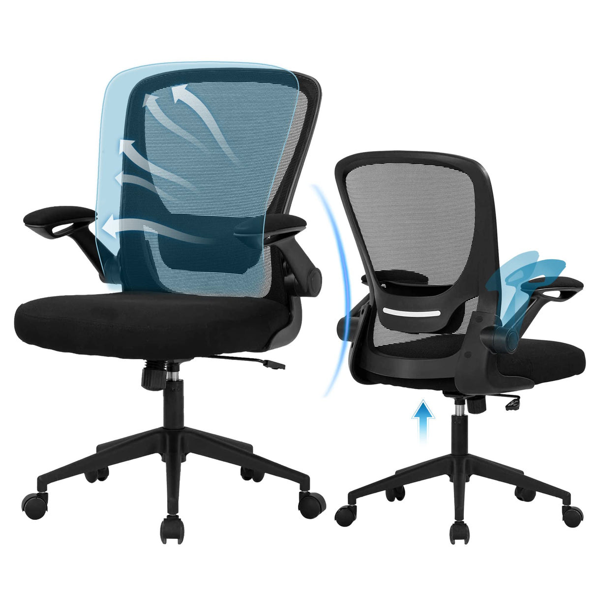 Ergonomic Desk Modern Rolling Executive Mesh Chair with Lumbar Support