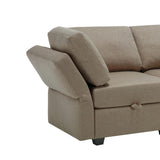 4 Seat U-Shape Linen Couch with 2 Reversible Storage Chaise and Adjustable Arms,