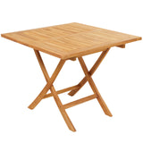 Teak Wood Slatted Outdoor Dining Table, 36" x 36" x 30", Brown