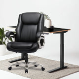 Big & Tall Office Chair 400lbs Wide Seat- High Back PU Leather Executive Computer Desk Chair