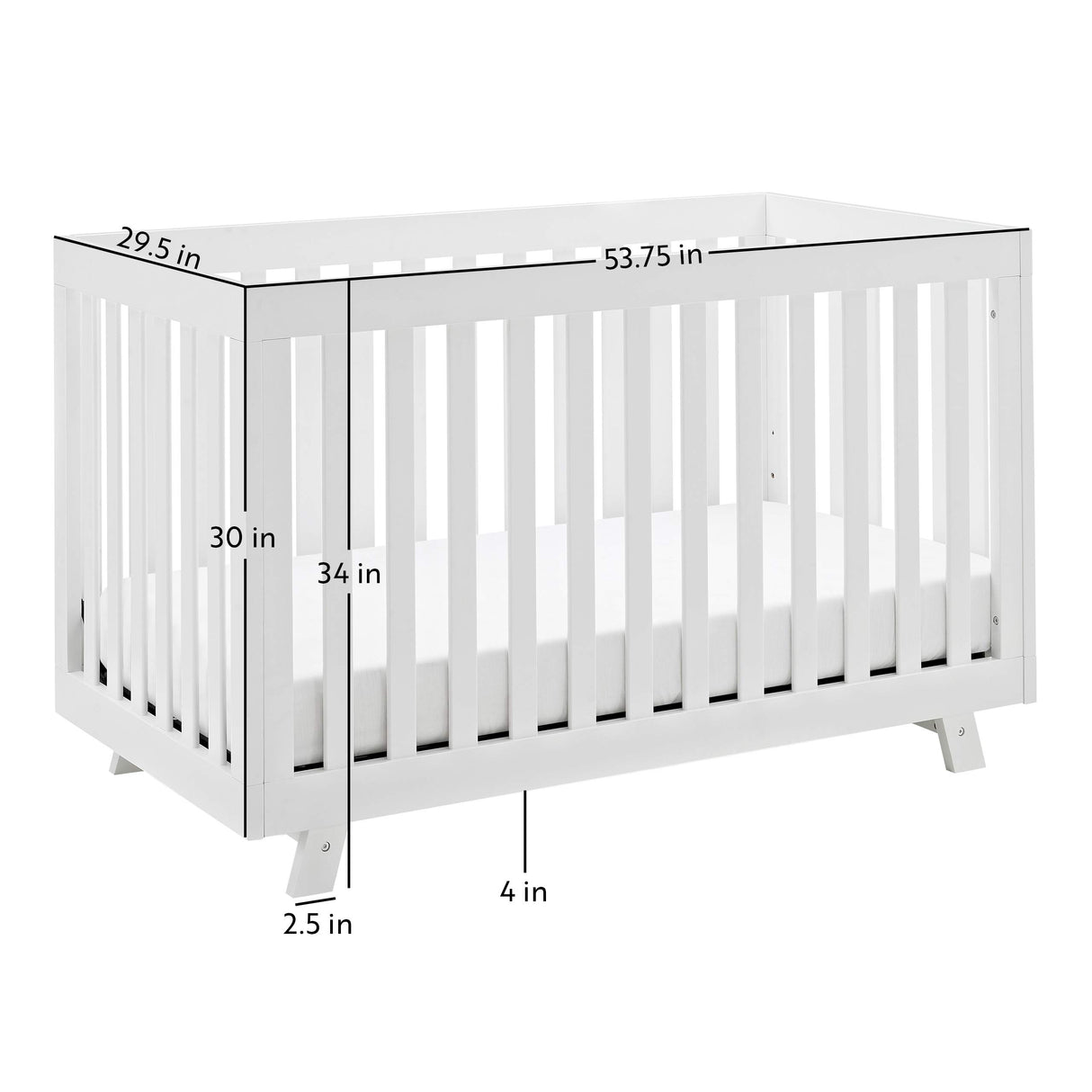 Beckett Convertible Crib (White) – Converts from Baby Crib to Toddler Bed and Daybed,