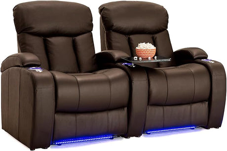 Grenada Home Theater Seating, Living Room, Top Grain Leather 7000, Power Recline