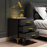 19.7" End Table Bedside Table with 3 Drawers, Modern Nightstand